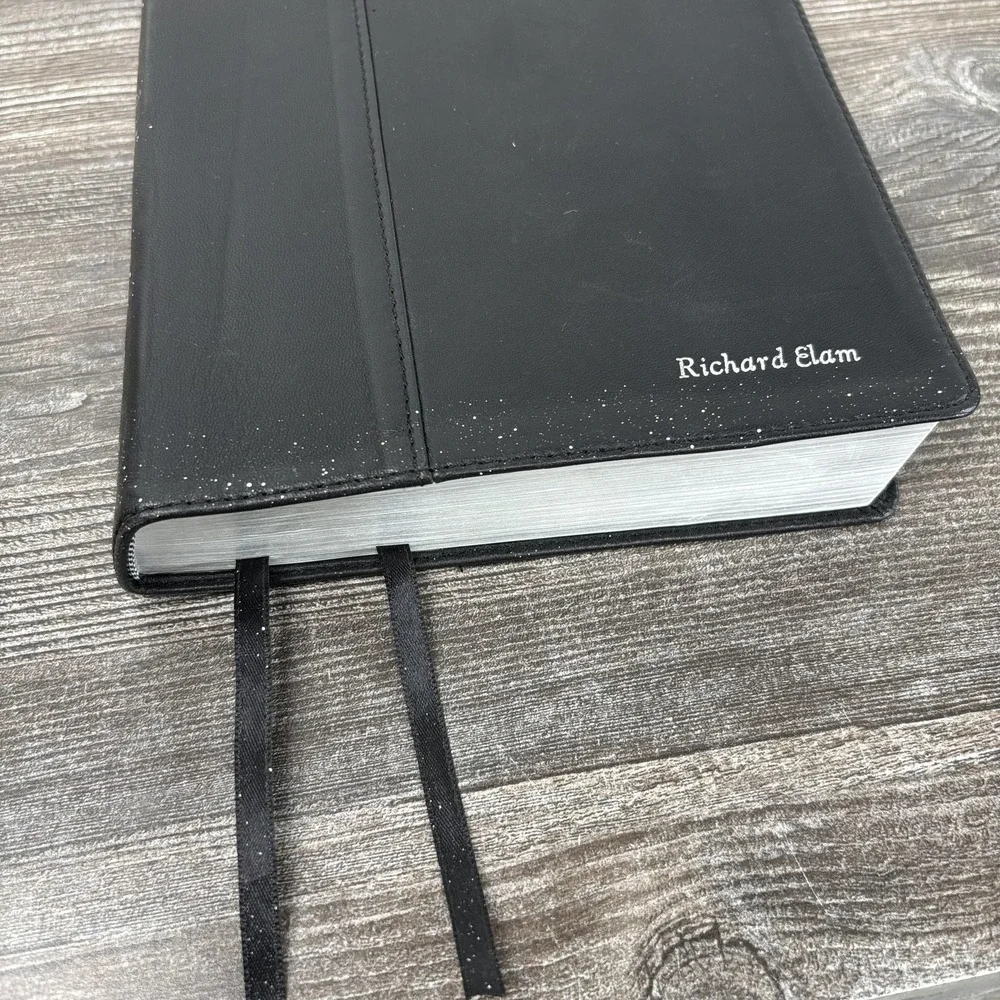 Holy Bible NIV Thinline Reference Large Print Black Leather Indexed Zondervan